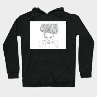 CurlyGirl Kinky Natural Hair Afro Puff Drawing T Shirt Hoodie